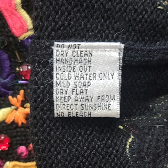 Vintage Jack B. Quick Sweatee Cardigan Mardi Gras Beaded Sequined Large XLarge - Picture 10 of 11